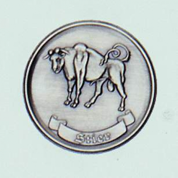 Zinn-Emblem 50mm Sternzeichen "Stier"