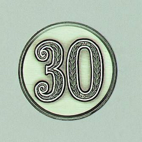Zinn-Emblem 50mm Jubiläum 30