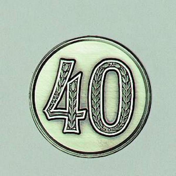 Zinn-Emblem 50mm Jubiläum 40