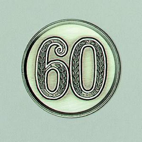 Zinn-Emblem 50mm Jubiläum 60