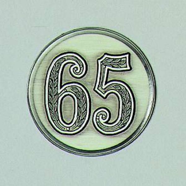 Zinn-Emblem 50mm Jubiläum 65