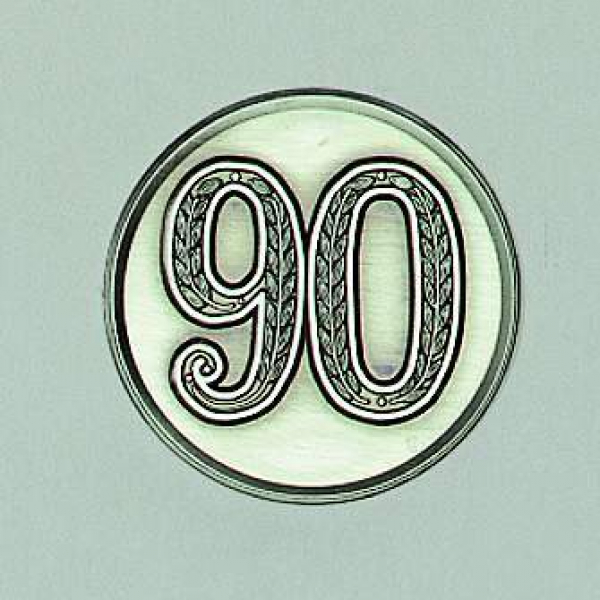 Zinn-Emblem 50mm Jubiläum 90