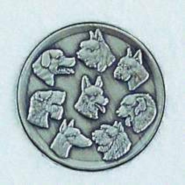 Zinn-Emblem 50mm Hunde "Gebrauchshunde"