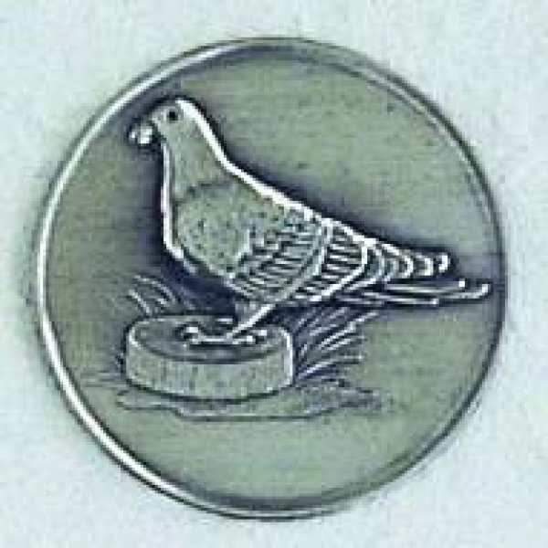 Zinn-Emblem 50mm Tauben "Taube"