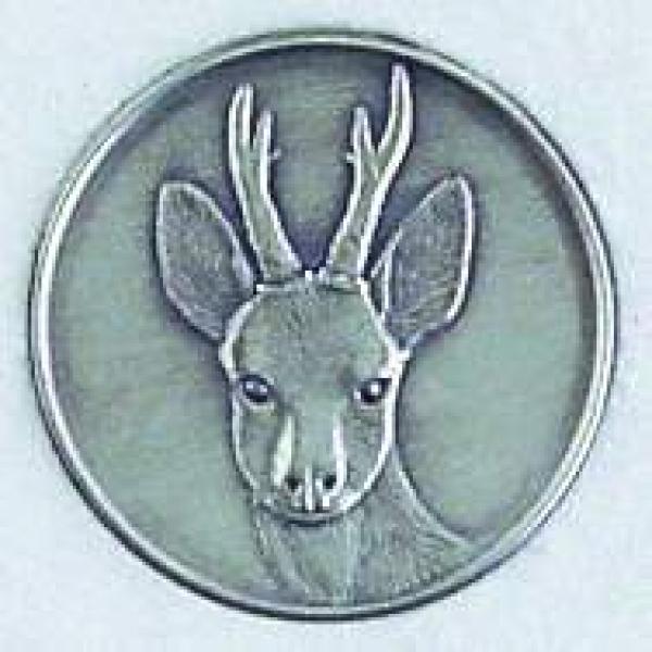 Zinn-Emblem 50mm Jagd "Rehkopf"