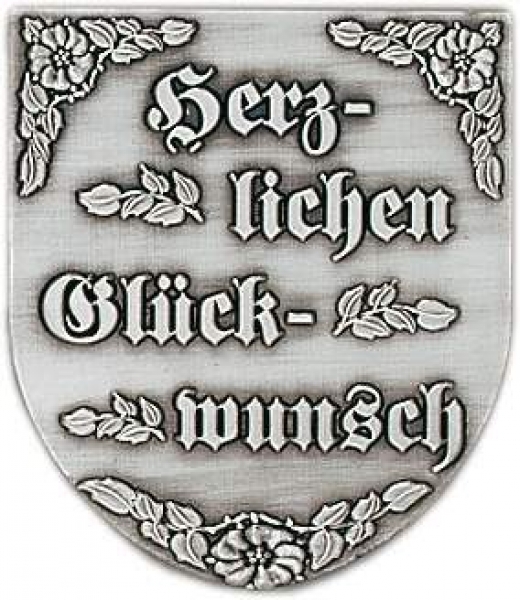 Zinn-Emblem Wappenform Jubiläum