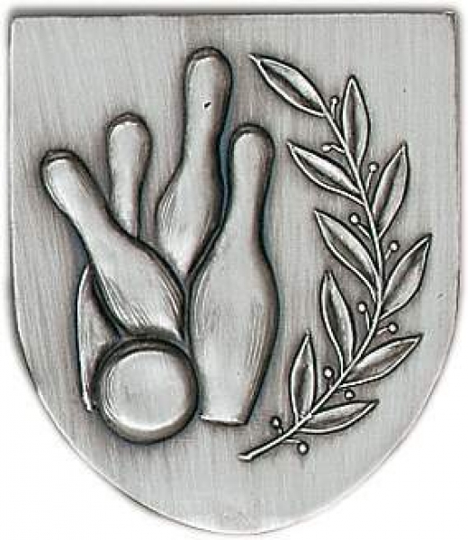 Zinn-Emblem Wappenform Kegeln